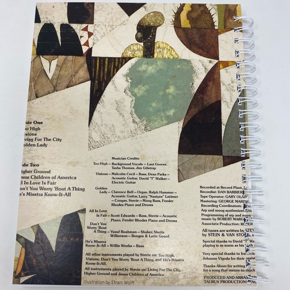 Upcycled Stevie Wonder Record Album Notebook Handmade - Picture 3 of 4